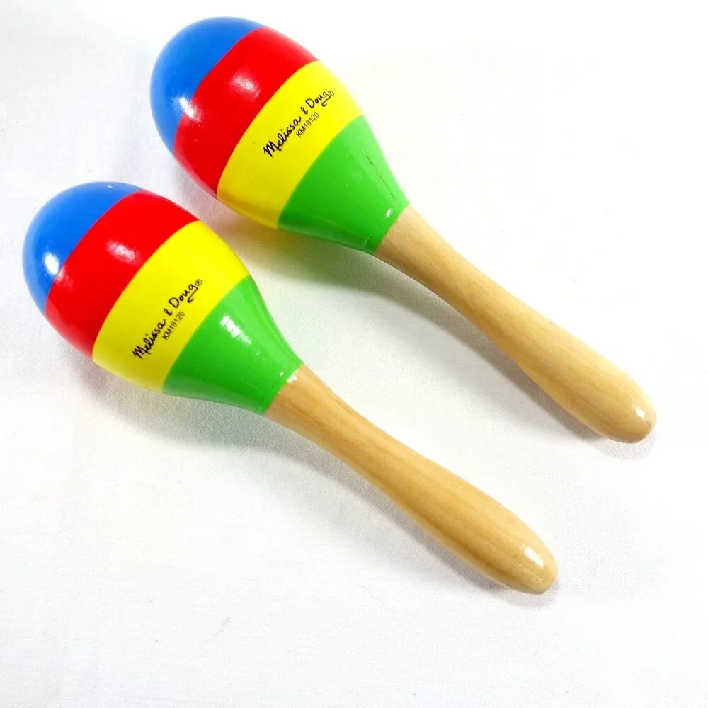 Melissa‎ & Doug Colorful Wooden Maracas For Kids Set Of 2